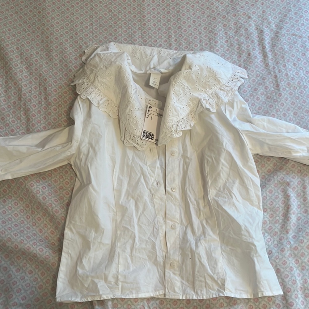 COPY - New H&M collared Buttondown with Lacey collar